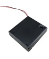 4 x AA Battery Holder Black with