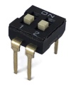 Black Dip Switch 2 Positions Gold Plated Contacts Top Actuated