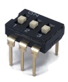 Black Dip Switch 3 Positions Gold Plated Contacts Top Actuated