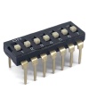 Black Dip Switch 7 Positions Gold Plated Contacts Top Actuated