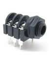 6.35mm 1/4" Stereo Insulated Unswitched Socket Jack PCB Pins