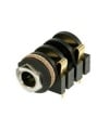REAN Neutrik NYS2152G 6.35mm 1/4" Mono Insulated Switched Socket Jack Gold PCB Pins