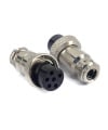 6 Pins Female circular connector 12mm GX12