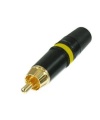REAN NYS373 RCA Male Plug Socket Connectors Gold plated Yellow Loop
