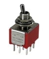 Mini Toggle Switch 1M Series 3PDT On-On Short Handle PCB Pin