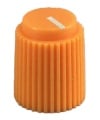 Ripple knob Orange 14x17mm Shaft Hole 6.35mm