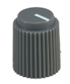 Ripple knob Gray 14x17mm Shaft Hole 6.35mm