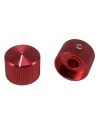 Knurled Aluminum Light Red Knob Shaft 6.35mm