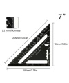 7 Inch ฺBlack Triangle Ruler Measuring Tool Aluminum Alloy