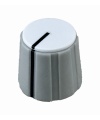 Gray Knob White top 16X15mm shaft hole 6.4mm