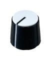 Black Knob White top 16X15mm shaft hole 6.4mm