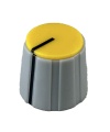 Gray Knob Yellow top 16X15mm shaft hole 6.4mm