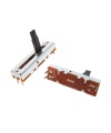 100K OHM Linear Taper Slide Potentiometer PCB Mount Plastic Shaft Lever Height: 15mm Center Click