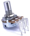 25K OHM Logarithmic Taper Potentiometer PCB Mount Round Shaft Dia: 6.35mm