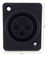 3 Pin XLR Female Panel Mount Chassis Socket