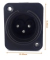 3 Pin XLR Male Panel Mount Chassis Socket