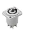 3 Pins Powercon Female Chassis Panel Mount Grey Color 20A 250V