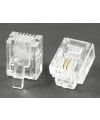 Modular Plug 6P2C RJ11 50 Micron Gold Plate For Flat Cable Clamp