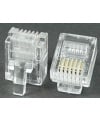 Modular Plug 6P6C RJ12 50 Micron Gold Plate For Round Cable Clamp