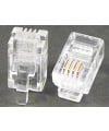 Modular Plug 4P4C RJ9 50 Micron Gold Plate For Flat Cable Clamp