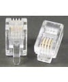 Modular Plug 4P4C RJ9 50 Micron Gold Plate For Round Cable Clamp