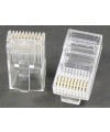 Modular Plug 10P10C RJ50 50 Micron Gold Plate For Round Cable Clamp
