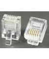Modular Plug 6P6C RJ12 50 Micron Gold Plate For Flat Cable Clamp