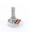 100K OHM W-Taper W100K Tone Control Potentiometer Center Detent PCB Mount Knurled Shaft Dia: 6mm Total Shaft Length:20 mm