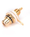 RCA Female Plug Socket Connector Gold plated White Loop Black
