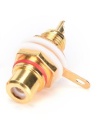 RCA Female Plug Socket Connector Gold plated White Loop Red