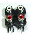 2 X 2 PCB Mount Horizontal RCA Sockets