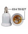 E14 To E27 Socket LED Lamp Adapter White Color Gold Plated