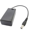 9V 9-Volt Battery Holder Black with Cover and ON/OFF Switch with 2.1mm DC plug