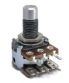 100K OHM Anti-log Dual Taper Potentiometer Round Shaft PCB Mount Shaft Dia: 6.35mm t