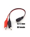 5.5*2.1mm Female plug to Alligator Clips Cable Connector Total Length 25cm