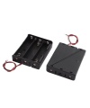 3x18650 Lithium Battery Holder Case Black with Wire Leads 18650