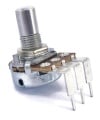 100K OHM Logarithmic Taper Potentiometer PCB Mount Round Shaft Dia: 6.35mm