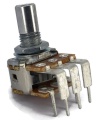 TAYDA 100K OHM Linear Dual Taper Potentiometer PCB Mount Round Shaft Dia: 6.35mm