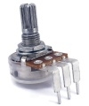 TAYDA 100K OHM Logarithmic Taper Potentiometer Spline Shaft PCB Mount