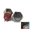 illumination Red LED Ring Metal Waterproof Push Button Switch Latching 19mm