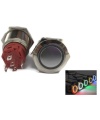 illumination Green LED Ring Metal Waterproof Push Button Switch Latching 19mm