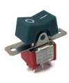 Mini Rocker Switch ON-OFF-ON DPDT Green Actuator with Marking