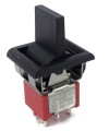 Mini Rocker Switch ON-OFF-ON DPDT Black Lever
