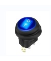 Round Waterproof Rocker Switch Blue ON/OFF SPST Panel Mount LAMP 12V