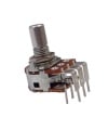 10K OHM Logarithmic Dual Taper Potentiometer PCB Mount Round Shaft Dia: 6.35mm