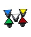 Green Triangle Illuminated Push Button Switch SPDT Momentary 12V