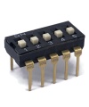 Black Dip Switch 5 Positions Gold Plated Contacts Top Actuated
