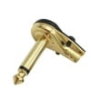 6.35mm 1/4" Mono Right Angle Metal Plug Gold Plated