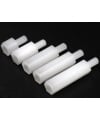 White Plastic Nylon Standoff Spacer Silver Screw Hex Male M3x15mm