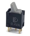 Sub-Mini Rocker Switch 4U Series SPDT ON-ON Gray Lever PCB Pins